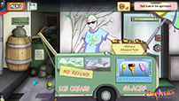 Objectives and menu at the top of the screen